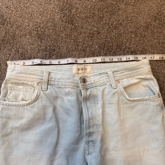 Free People We The Free Maggie Denim Distressed Straight Leg Jeans Size 30 - Picture 9 of 11